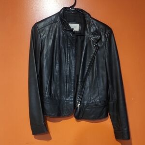Black Women’s  Leather Moto Jacket